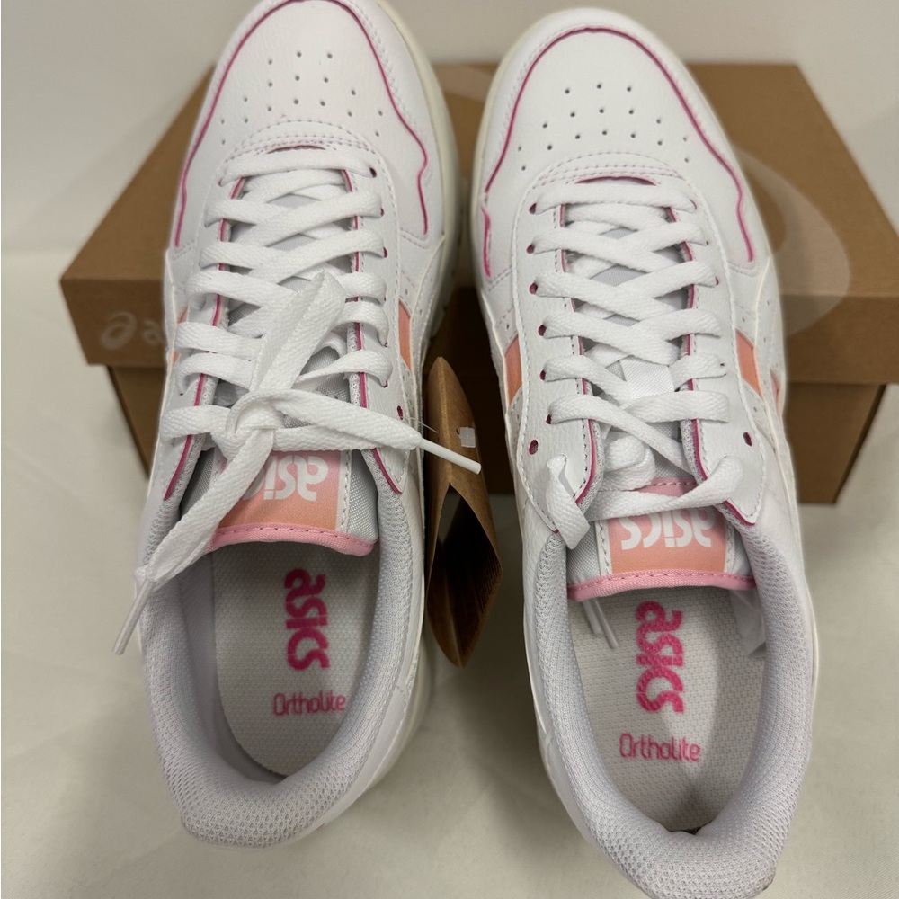 ASICS Women's White and Pink Sneakers